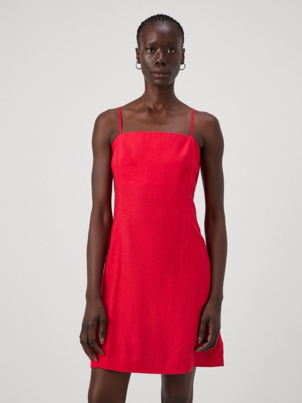GAP Red Linen Viscose Mini Dress with Adjustable straps, small